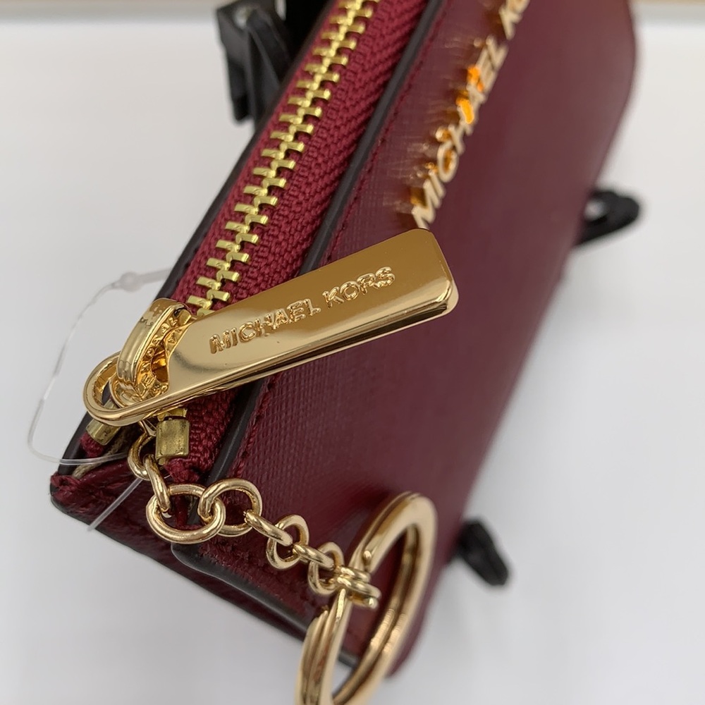 MICHAEL KORS SMALL TOP ZIP COINPOUCH WITH ID CARD MULBERRY COLOR - Picture 5 of 12
